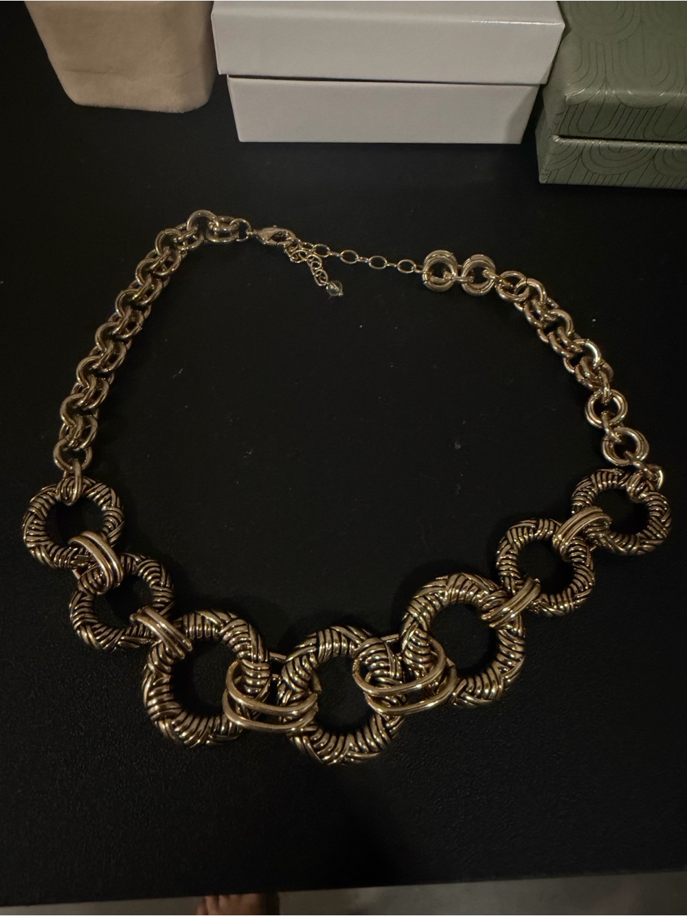 Gold Rope-Link Statement Necklace